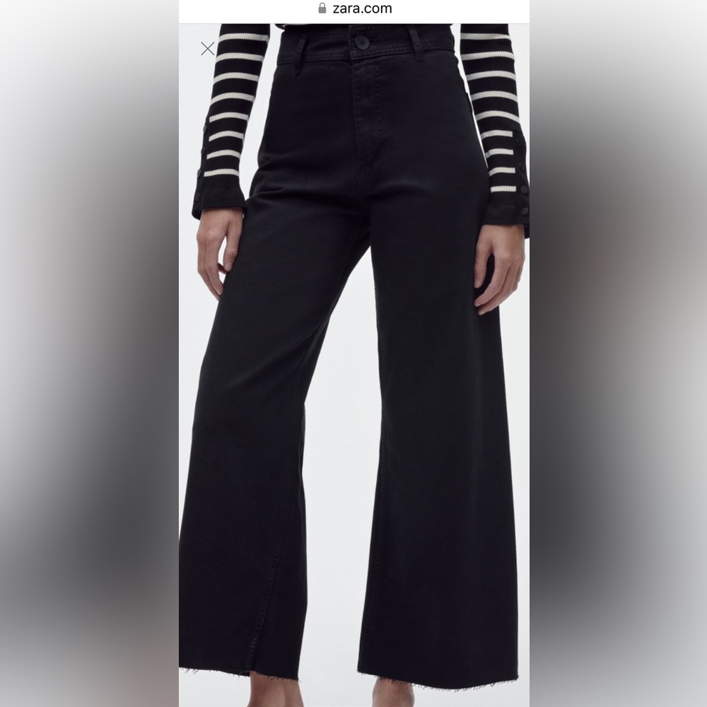 Zara ZW The Marine Straight Jeans in black, worn once, size 2